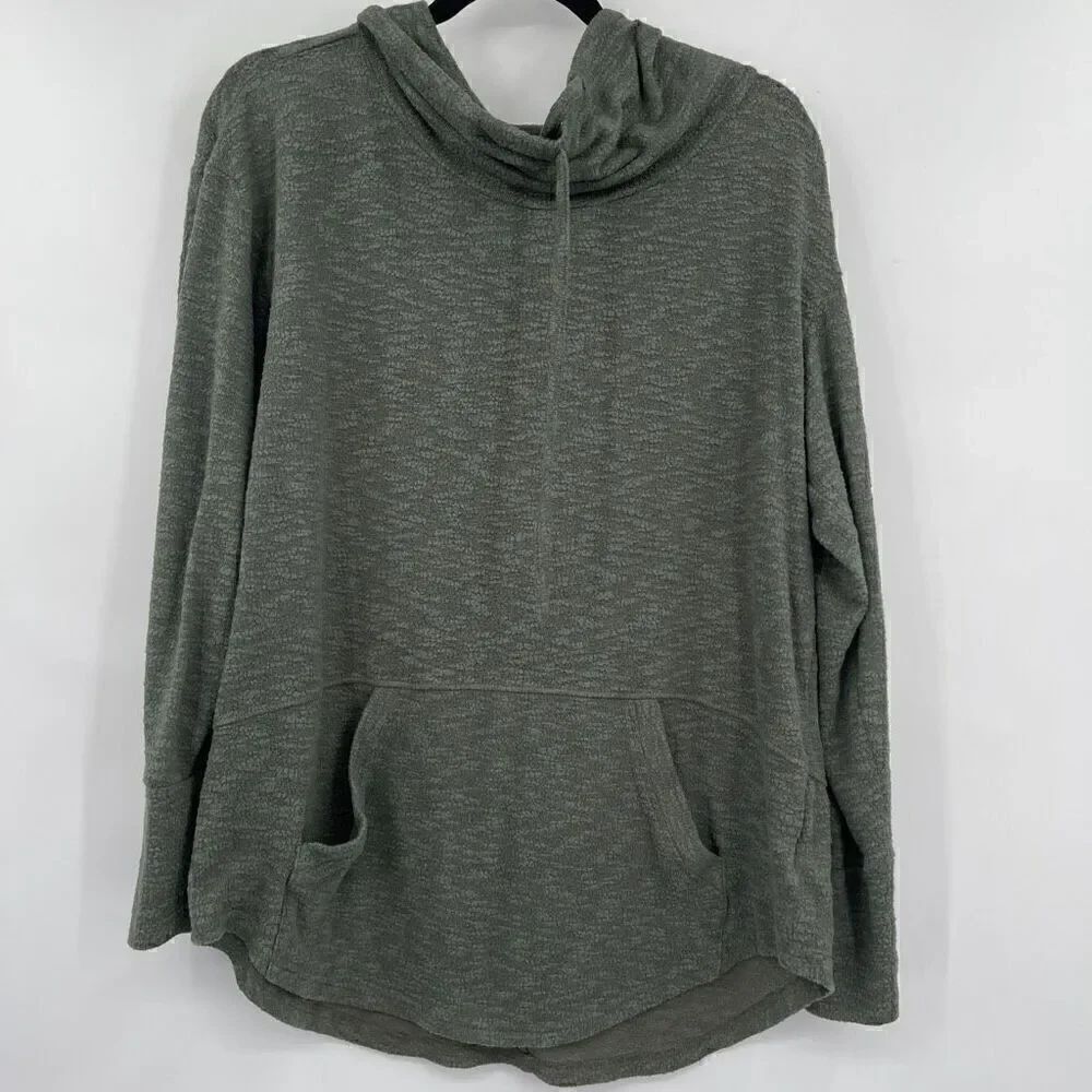 Prana Green Performance Stretch Long Sleeve Pullover Frieda Top Large